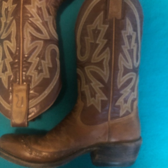 Rod Patrick Wing Tip Square Toe Western Boots - Picture 8 of 16